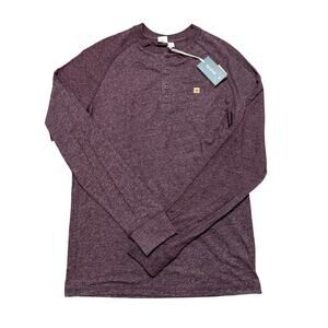 NWT TenTree Hemp Classic Henley Long Sleeve Shirt Men’s Small Mulberry Heather